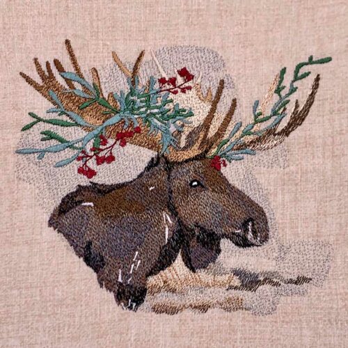 Premium moose embroidery design