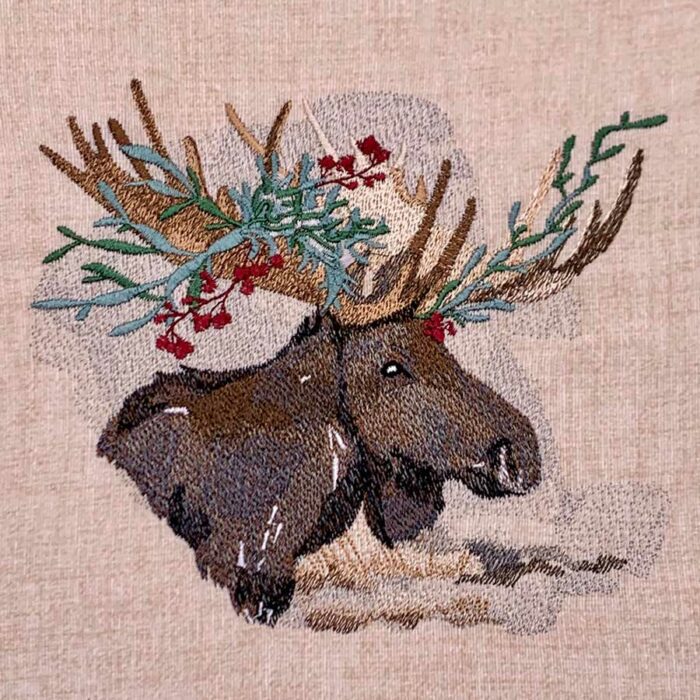 Premium moose embroidery design