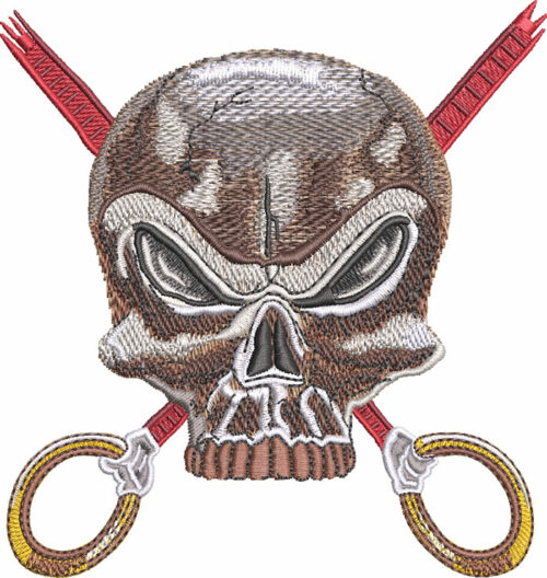 Chrome Skull embroidery design