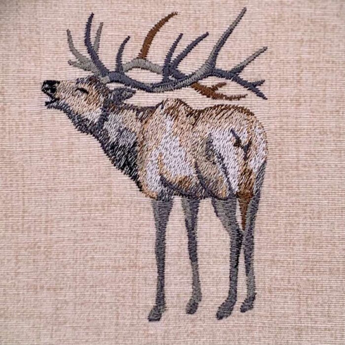 standing deer embroidery design