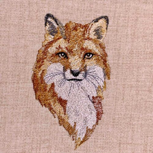 fox head embroidery design