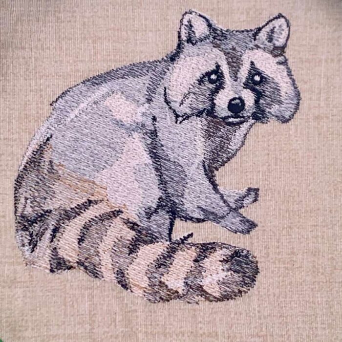 raccoon embroidery design