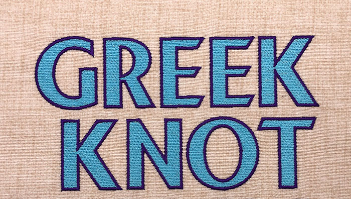 greek knot 40mm esa font sewout