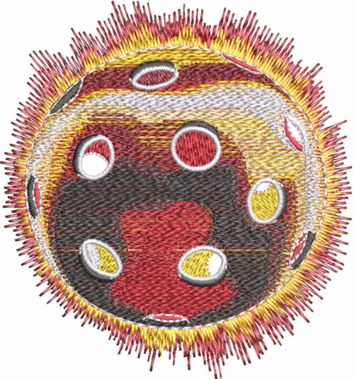 Metallic Pickleball embroidery design