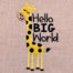 Hello big world applique embroidery design