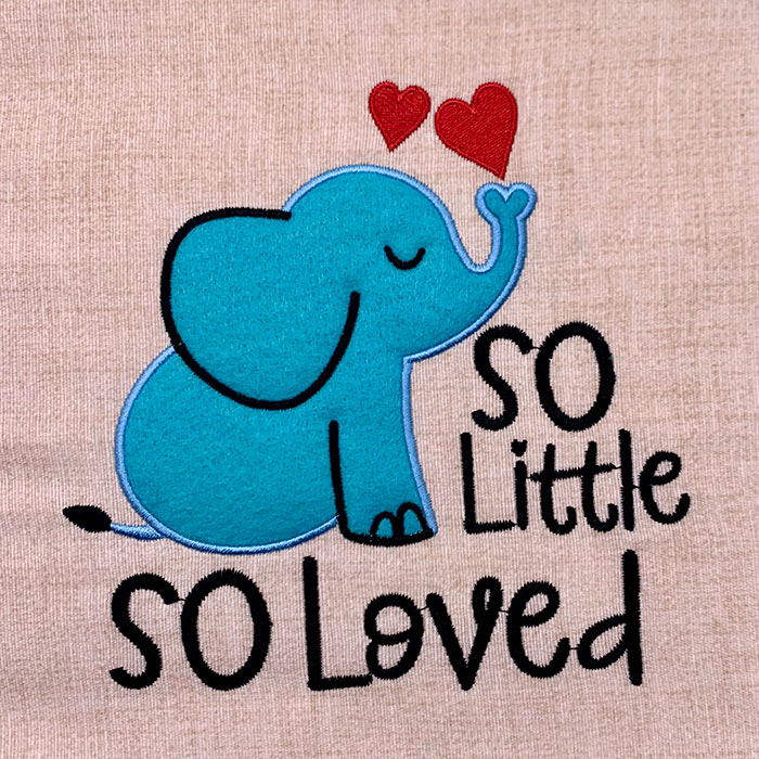 So little so loved applique embroidery design