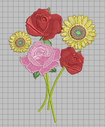 digitizing flower roses