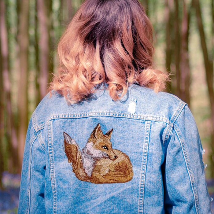 fox embroidery design on jacket