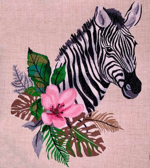African Animals Zebra embroidery design