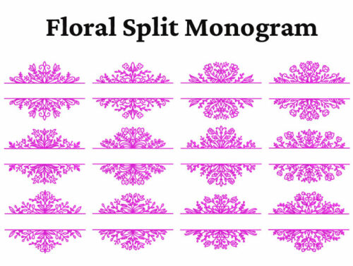 Floral Split Monogram Esa Font