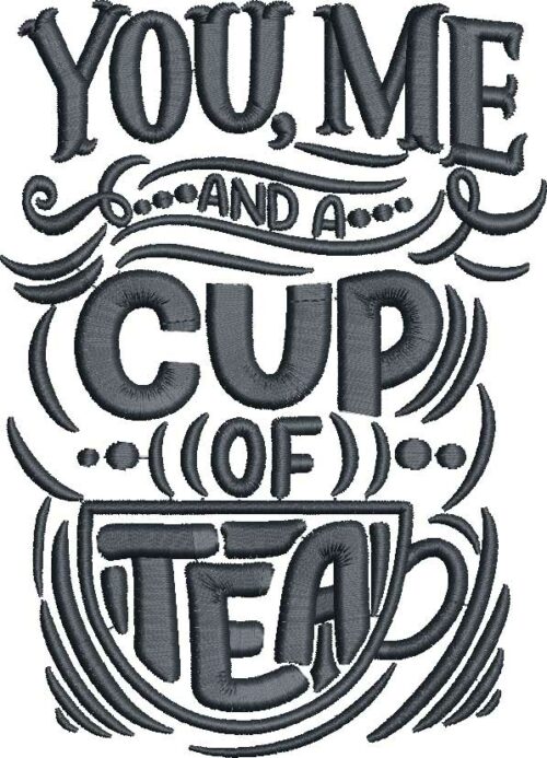 you me and a cup embroidery designs