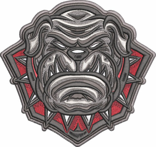 Bulldog head mascot embroidery design
