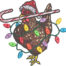 Christmas chicken embroidery design