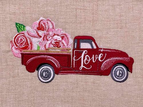 Love Truck embroidery design