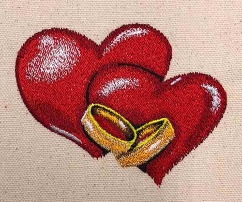 heart Rings Embroidery Design