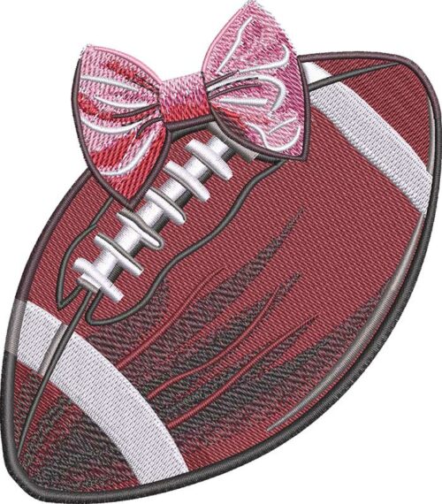 Football bow embroidery design
