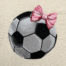 soccer ball with bow embroidery design