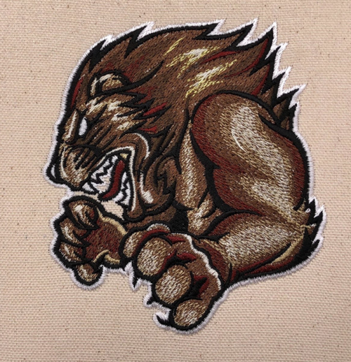 lion mascot embroidery design