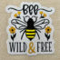 bee wild and free embroidery design