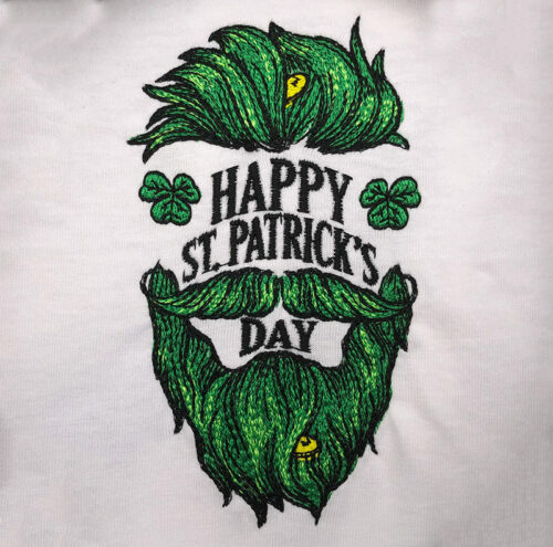 St.Patricks beard embroidery design