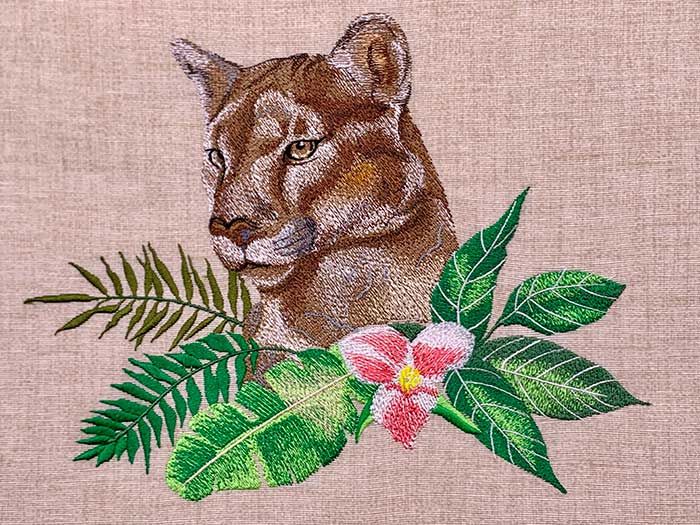 lioness embroidery design