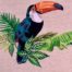 toucan with flowers embroidery design