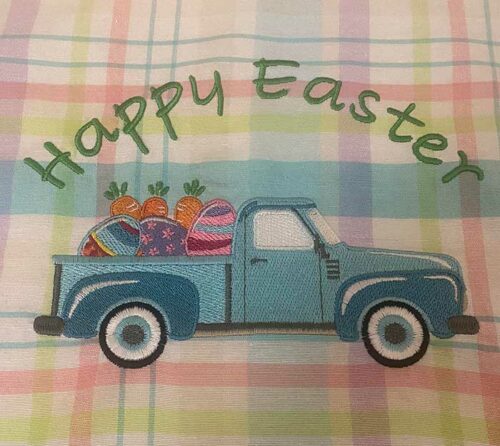 easter truck sew out