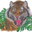 Tiger Roar embroidery design