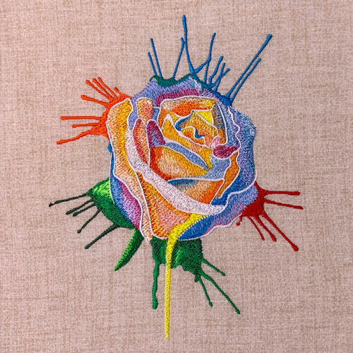 Watercolor Rose embrodery design
