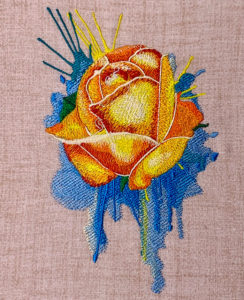 Watercolor Roses Embroidery Design