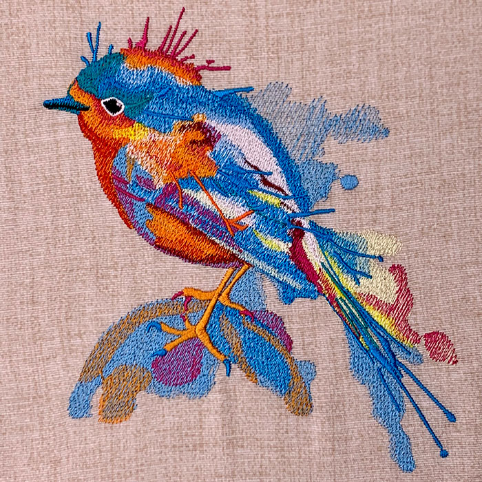 watercolor bird embroidery design