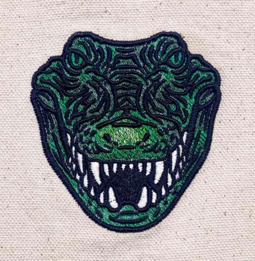 crocodile face embroidery design