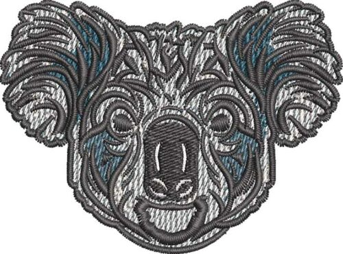 Koala face embroidery design