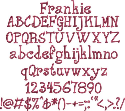 Frankie BX embroidery font