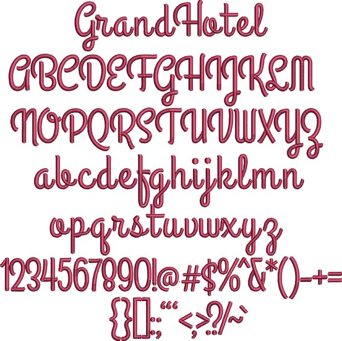 Grande Hotel Embroidery Design