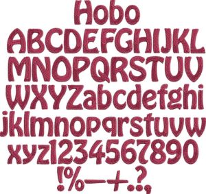 Hobo BX Embroidery Font