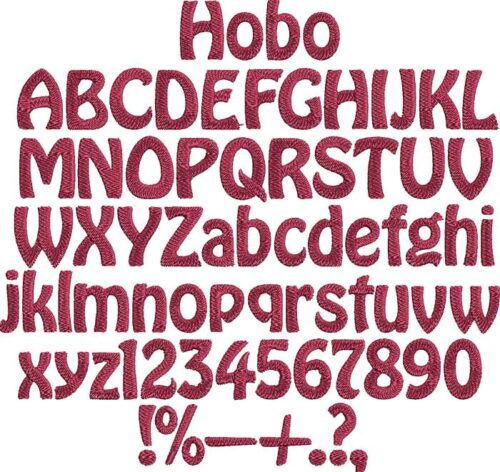 Hobo BX Embroidery Font
