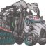 Cleaning Truck Embroidery Design