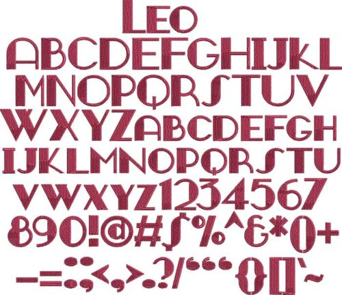 Leo Bx Embroidery Font