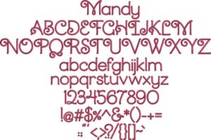 Mandy BX embroidery font