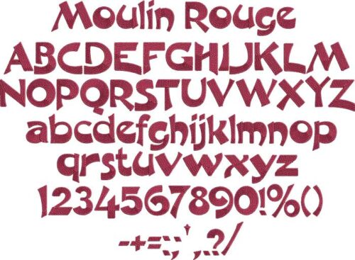 Moulin Rouge BX embroidery font