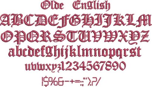 Olde English Bx Embroidery Font