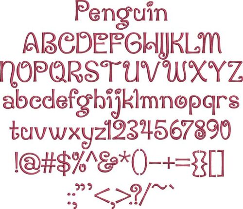 Penguin Attack BX embroidery font