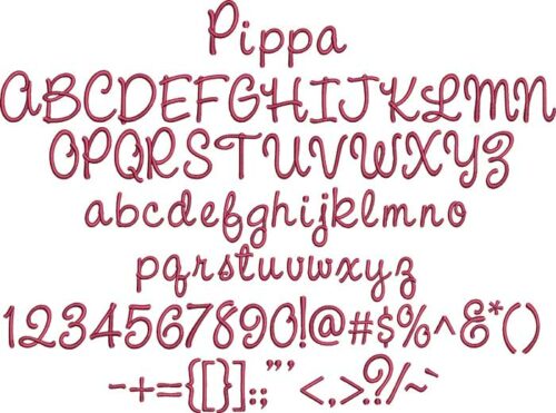 Pippa BX embroidery font