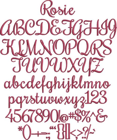 Rosie Bx Embroidery Font