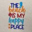 beach is my happy place embroidery design