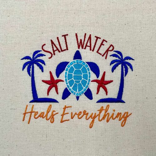 salt water heals embroidery design