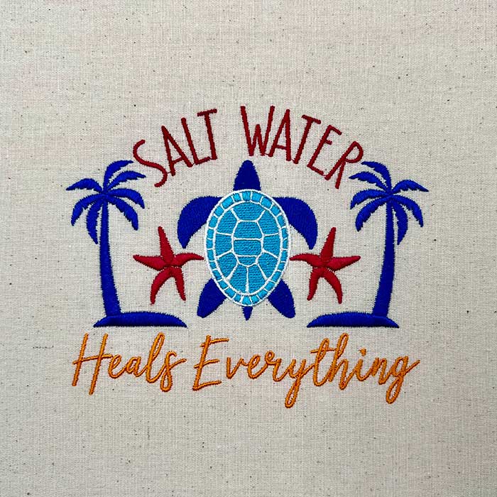 salt water heals embroidery design