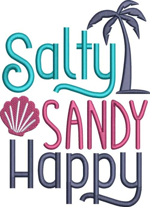 Salty Sandy Happy embroidery design