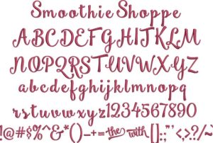 Smoothie Shoppe BX embroidery font